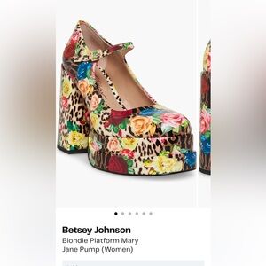 Betsey Johnson Blondie Multicolor Floral Leopard Platform Pumps nearly new